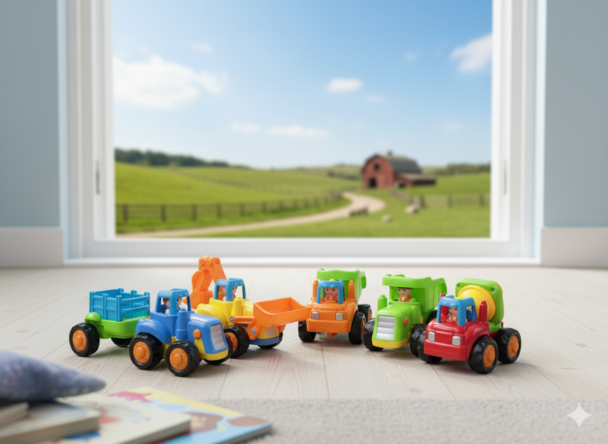 Farm ‘n’ Country Vehicle Set, Friction Powered Trucks Toys