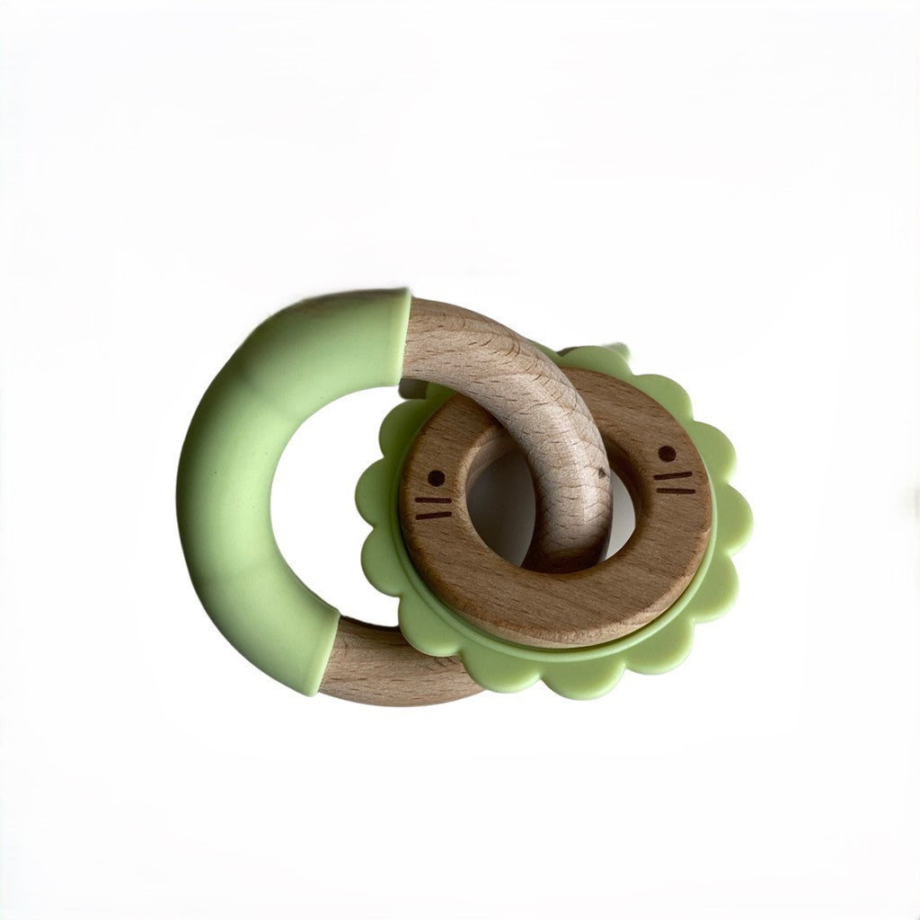 Chew Ring Teether Premium Silicone and Wooden Teething Toy
