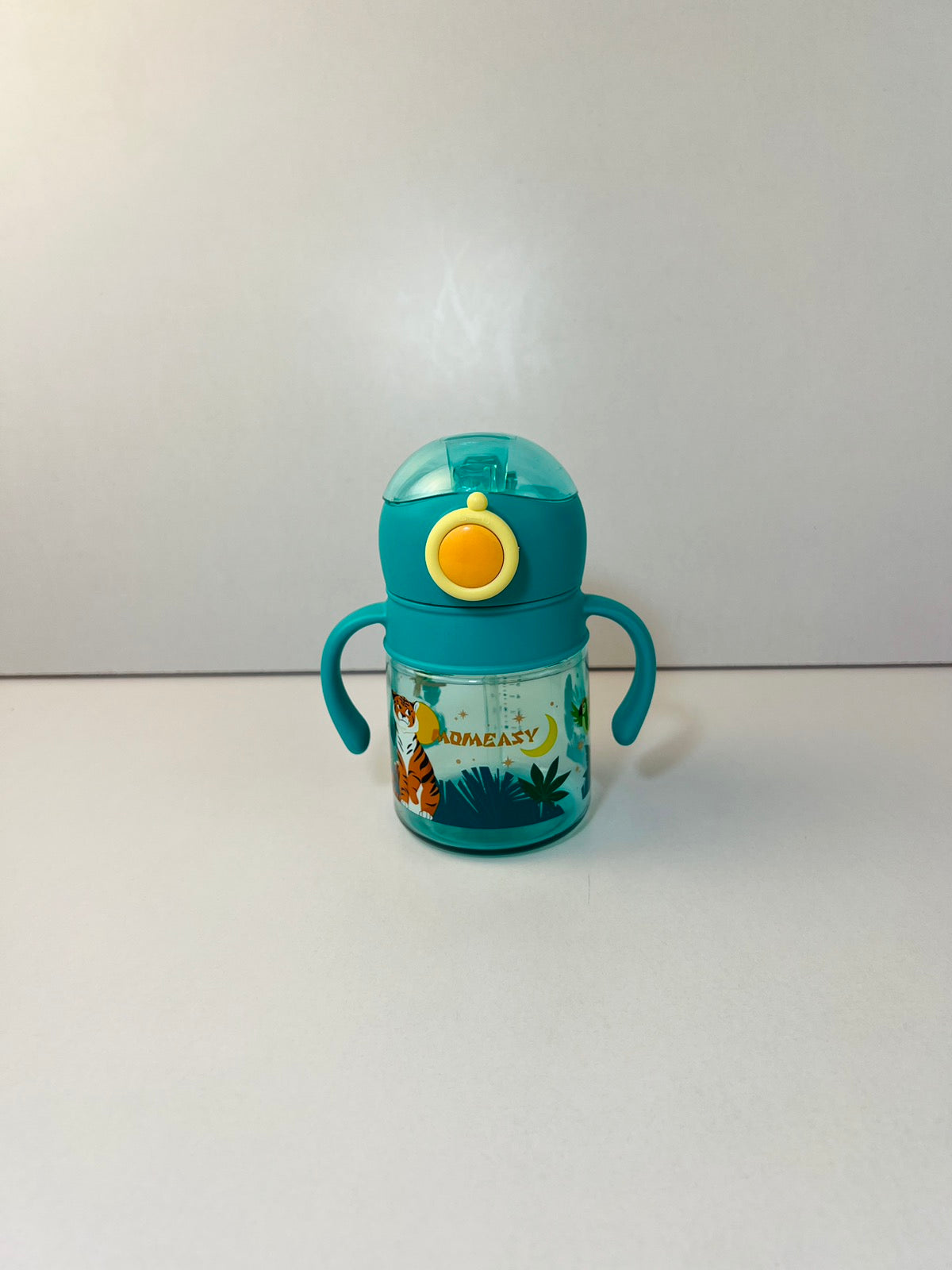 Momeasy 240ml Spill Proof Water Bottle with Straw and Handle