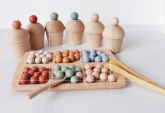 Wooden Cupcake Sorting and Counting Beads