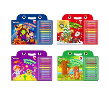 Travel 30 Pages Coloring Book with 12 Crayons