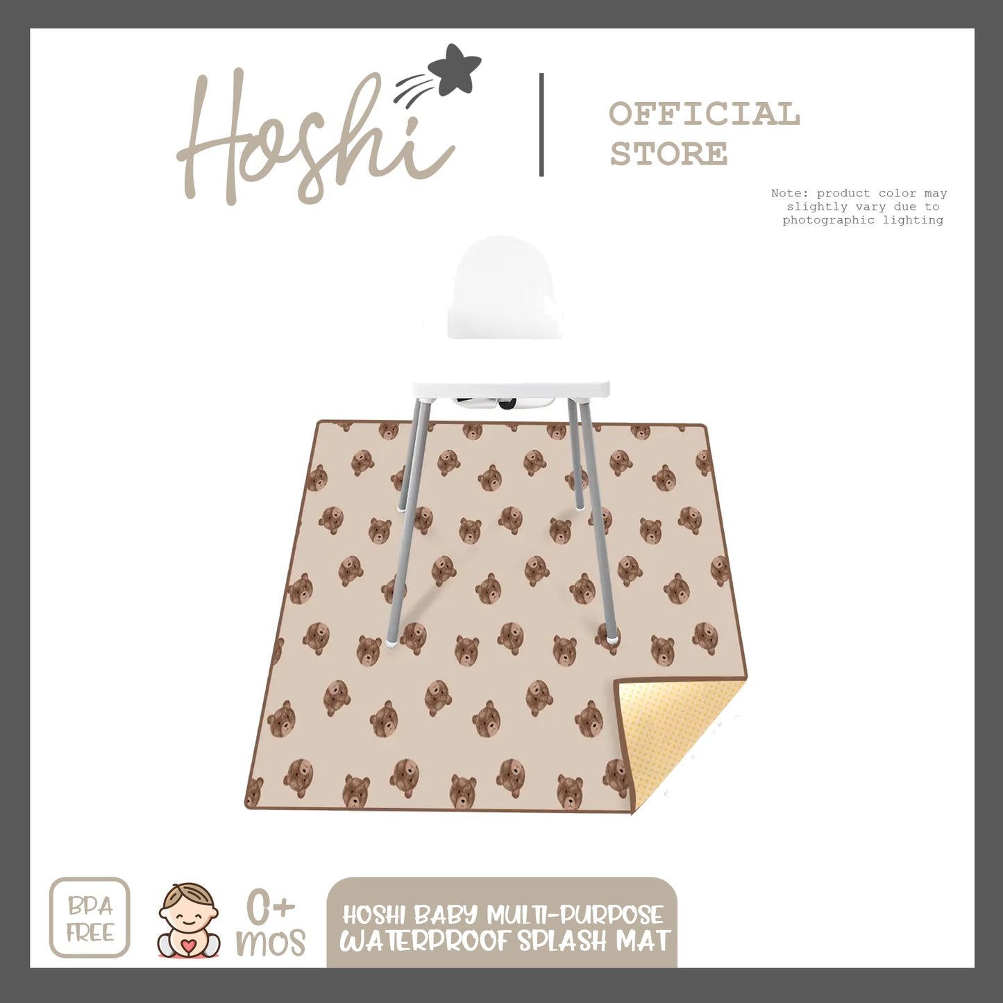 Waterproof Splat or Splash Mess Mat for Under High Chair