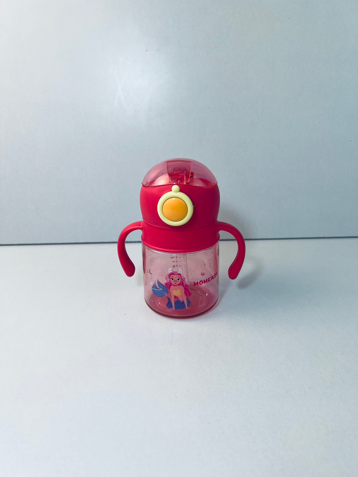 Momeasy 240ml Spill Proof Water Bottle with Straw and Handle