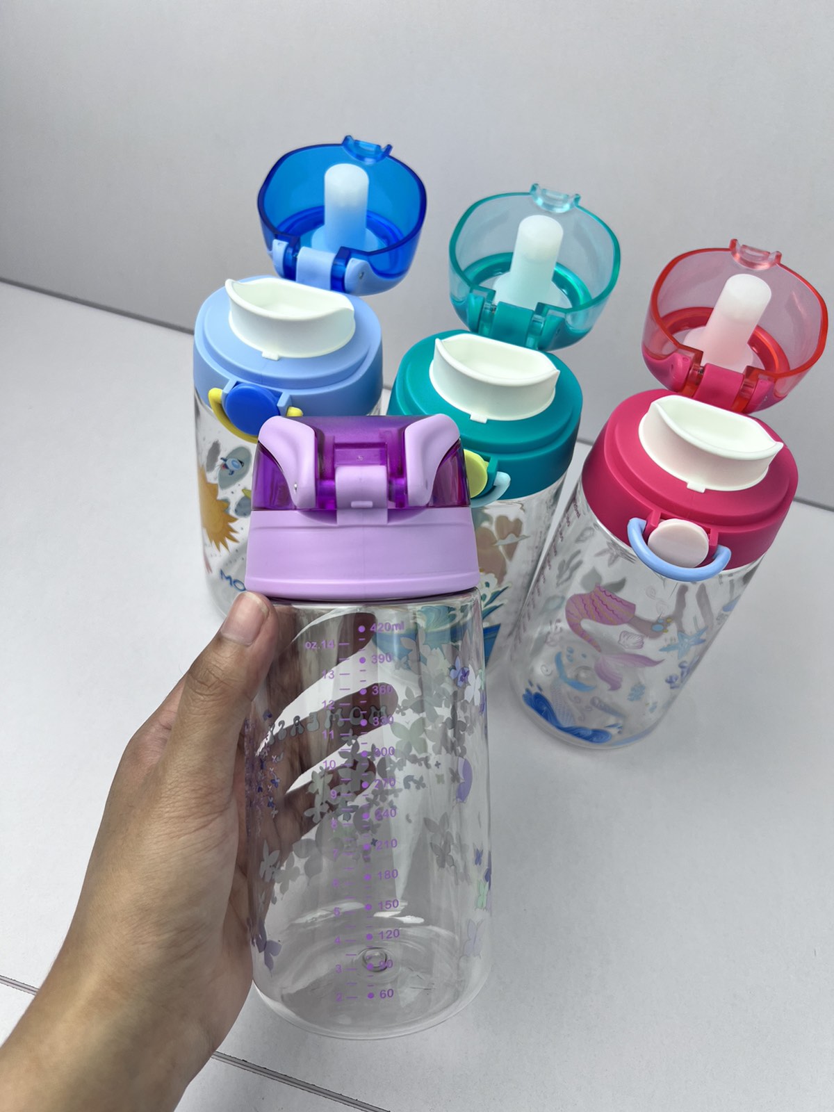 Momeasy 420ml Wide Mouth Spill Proof Sports Water Bottle