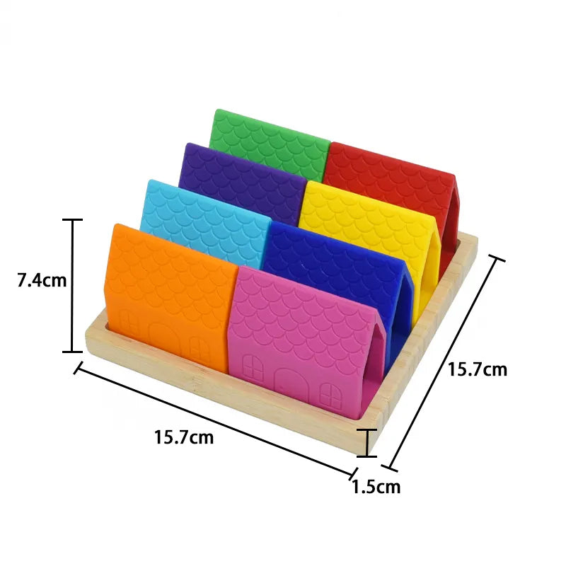Stackable Blocks 3d Silicone 3D Row House Stacking Blocks Toy – Hoshi Baby Philippines