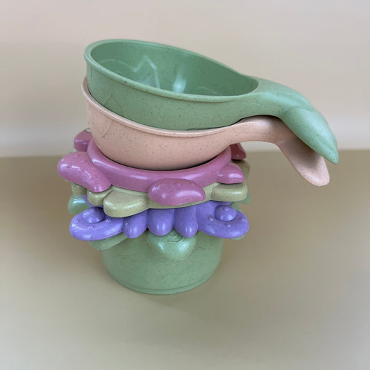 Wheat Straw Sea Animal Stacking Cup Bath Toy Set