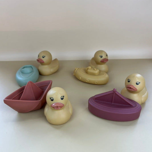 Rubber Duck and Boat Bath Toy Set