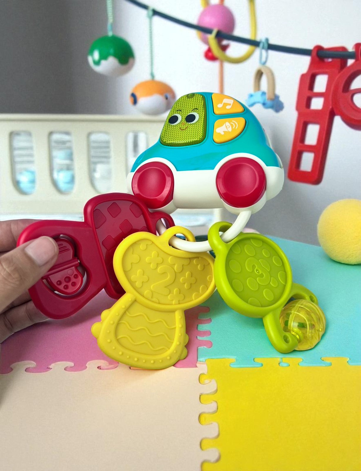 Musical Rattling Car Keychain Toy