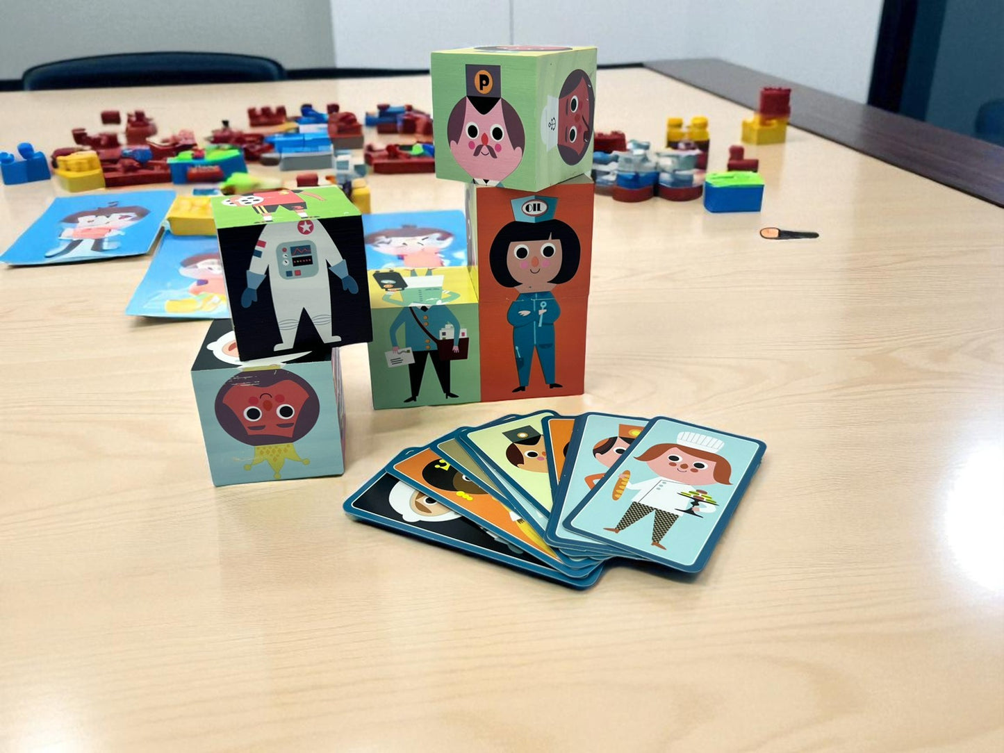 Wooden Matching Blocks Puzzle Game, Montessori Educational Toy Girl Boy