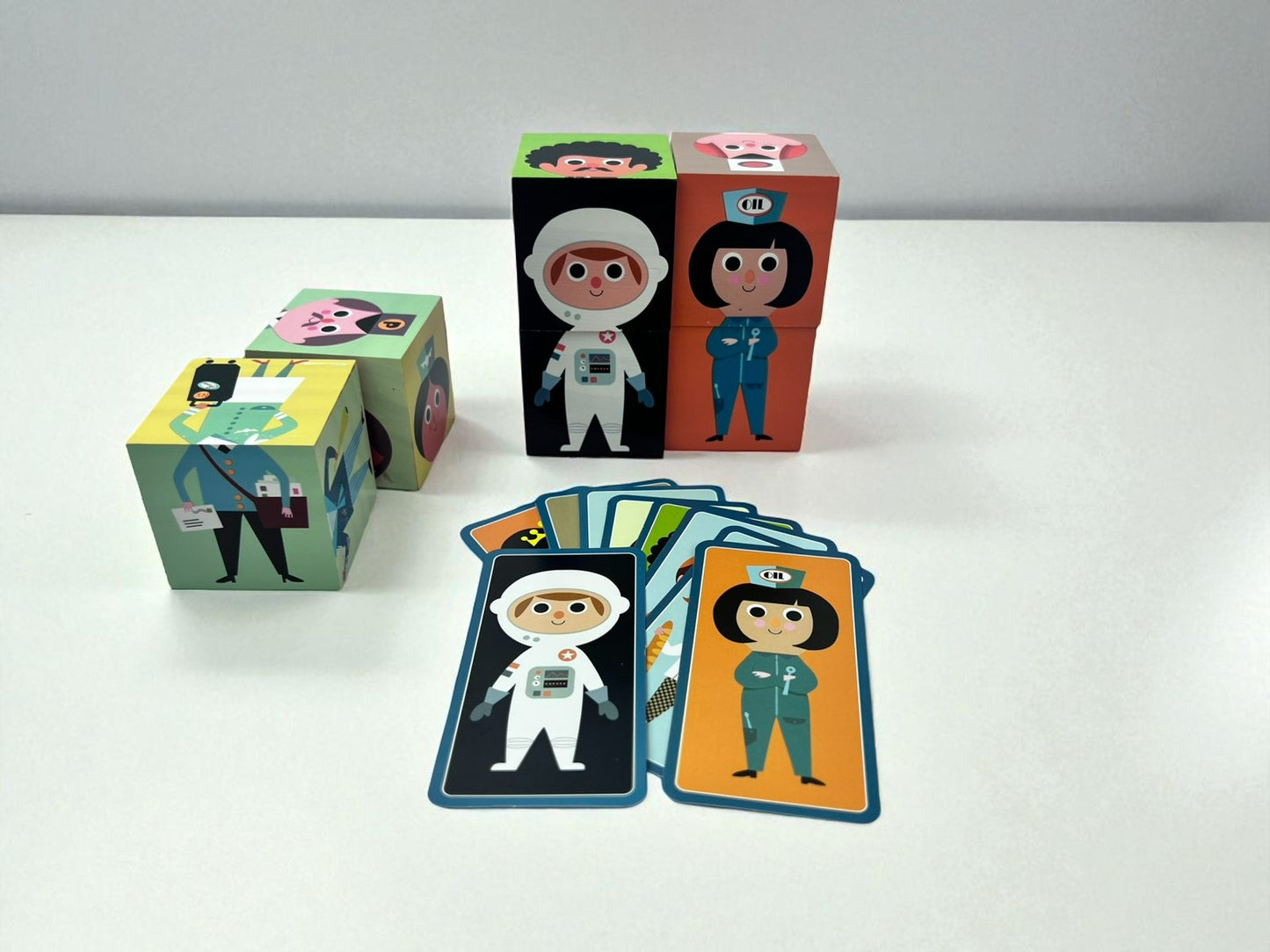 Wooden Matching Blocks Puzzle Game, Montessori Educational Toy Girl Boy