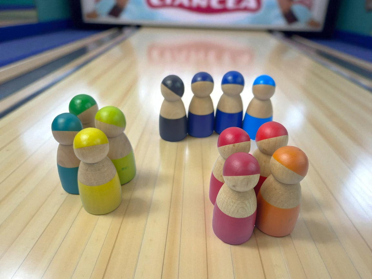Wooden Rainbow Peg Dolls Pretend Play Toy