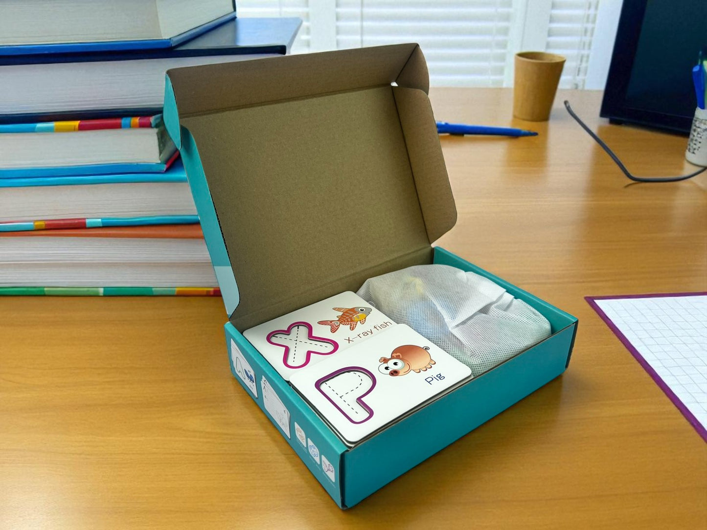 Wooden ABC Alphabet and Learning Flash Card Puzzle Set