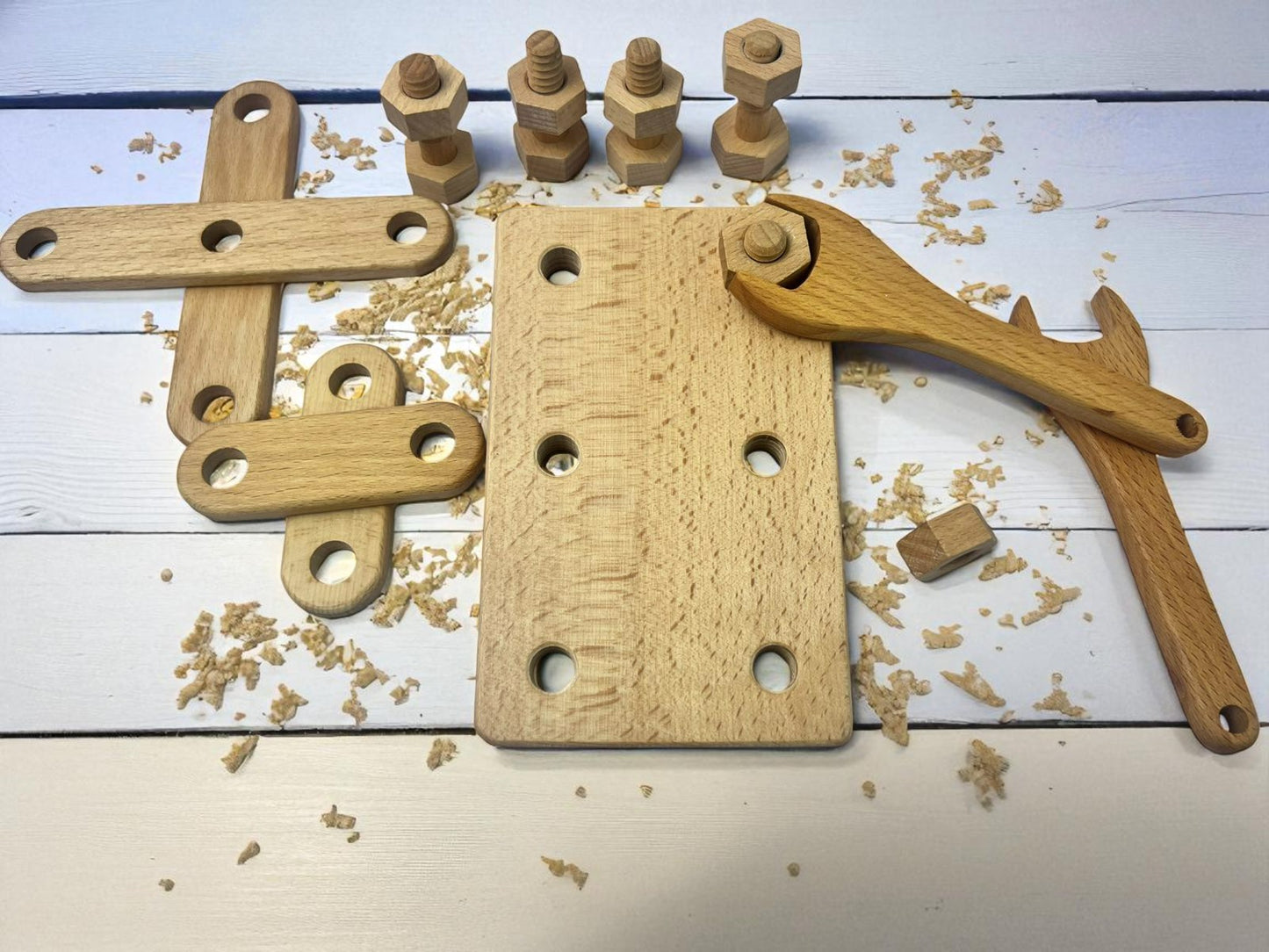 Wooden Nuts and Bolts Screw Tool Set, Pretend Play