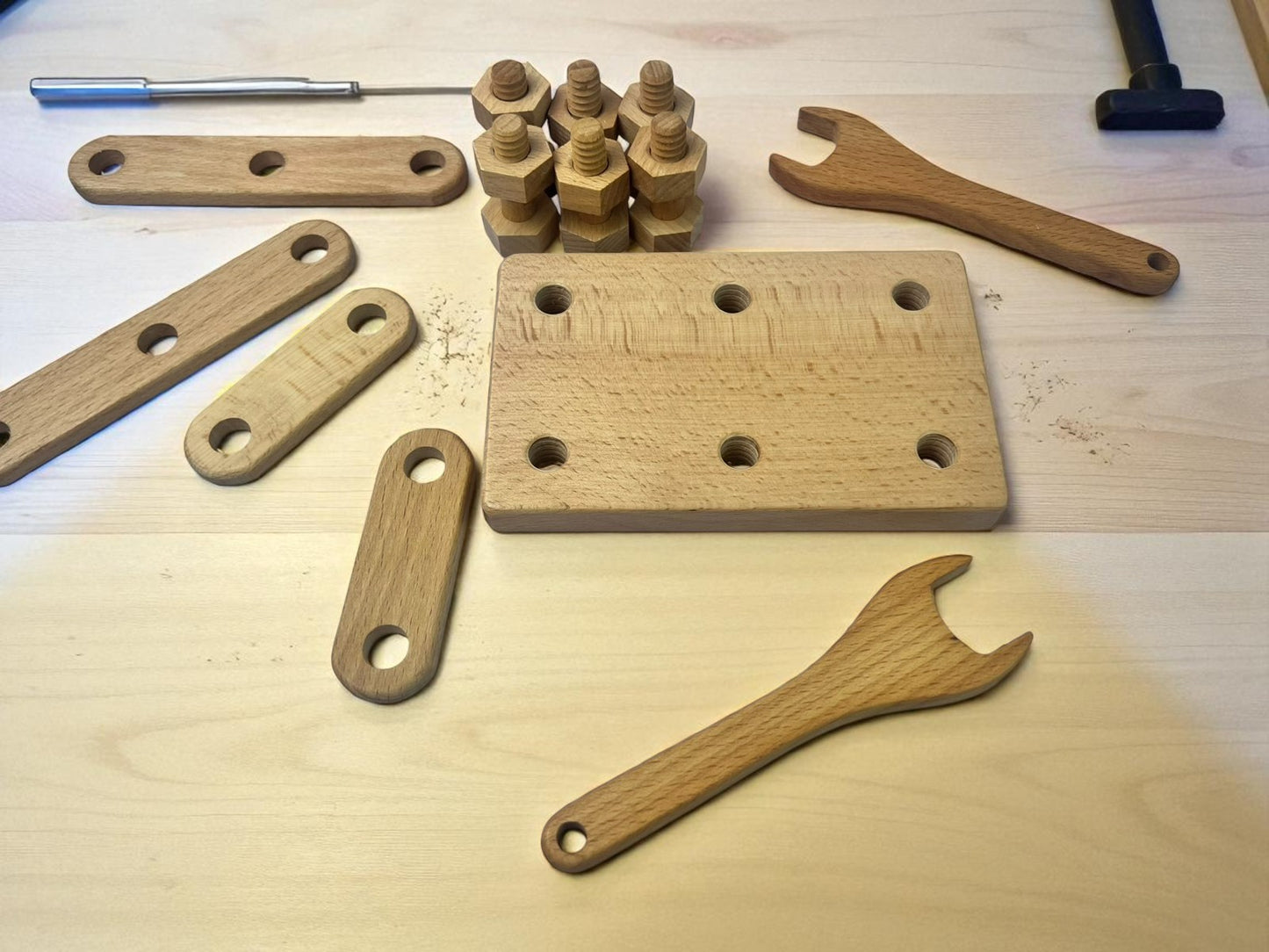 Wooden Nuts and Bolts Screw Tool Set, Pretend Play