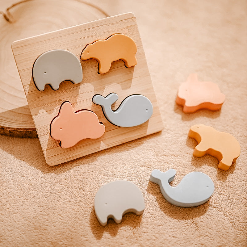 Silicone Animal Puzzle Board