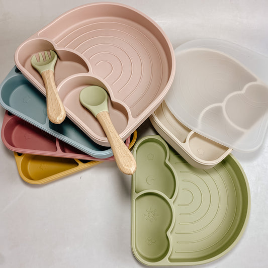Silicone Rainbow Design Feeding Set
