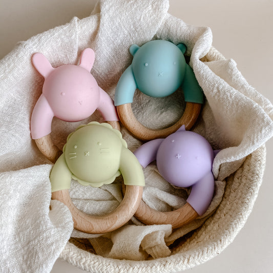 Silicone Animal Rattle Ring