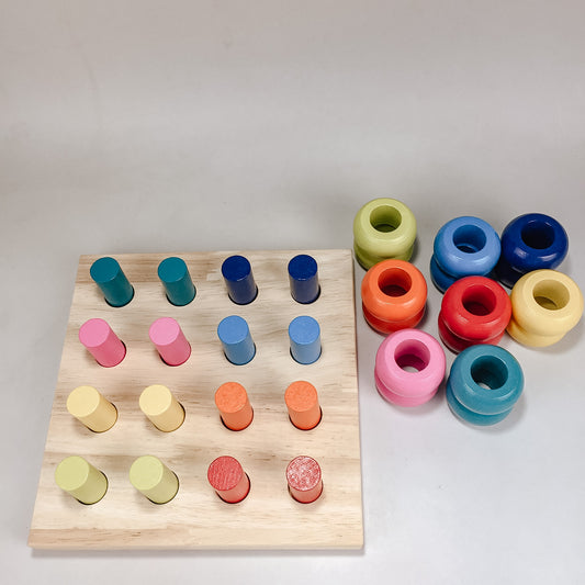 Wooden Rings and Pegs Board