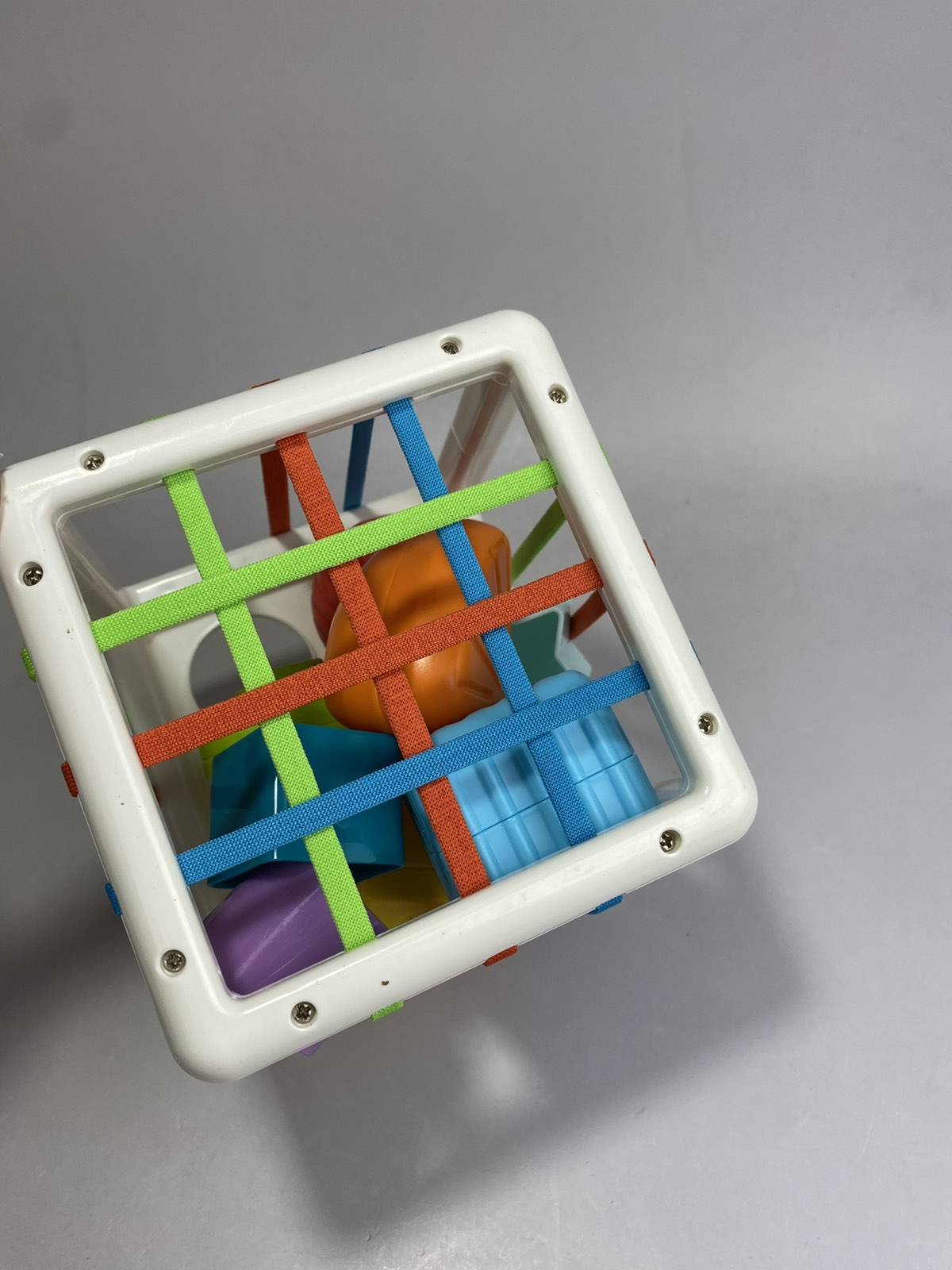 Shape Sorting Toy with Elastic Band Sensory Bin