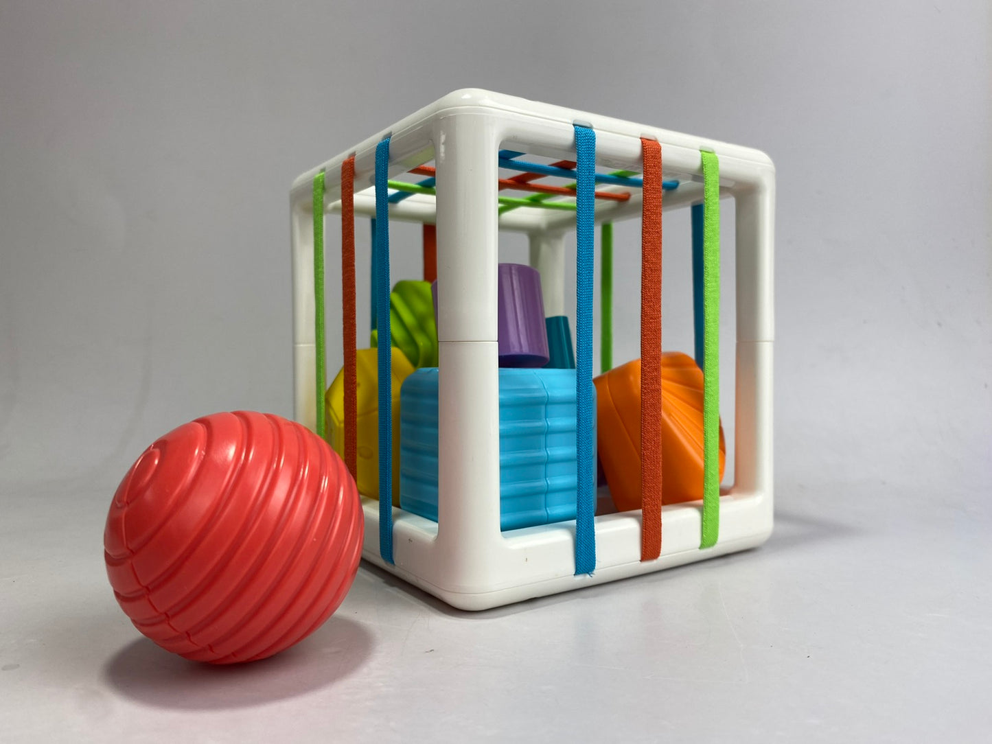 Shape Sorting Toy with Elastic Band Sensory Bin