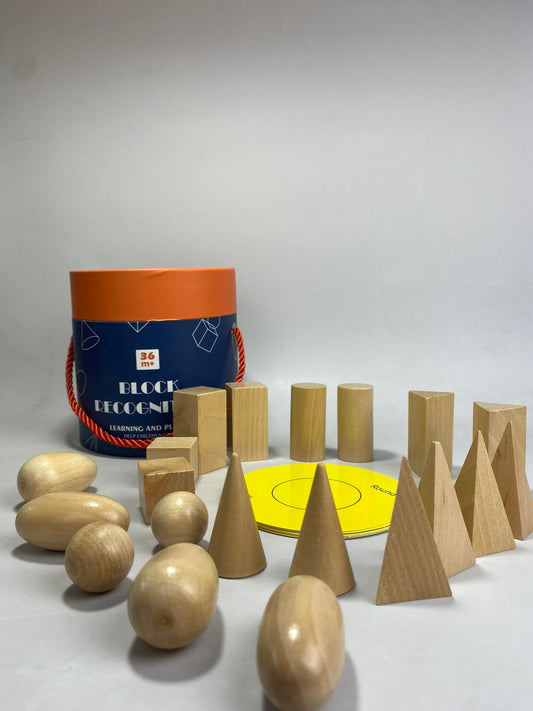Wooden Geometric Shape Recognition Blocks