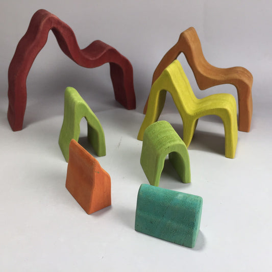 Wooden Rainbow Mountain Stacker